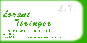 lorant tiringer business card